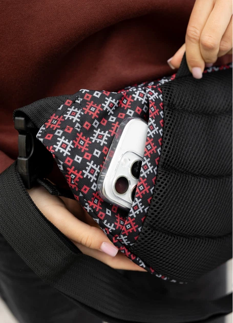 Большая женская поясная сумка бананка Sambag DynamicDart черная 38×21×7 см (80411148) - Фото 6 Большая женская поясная сумка бананка Sambag DynamicDart черная 38×21×7 см (80411148) - изображение 6