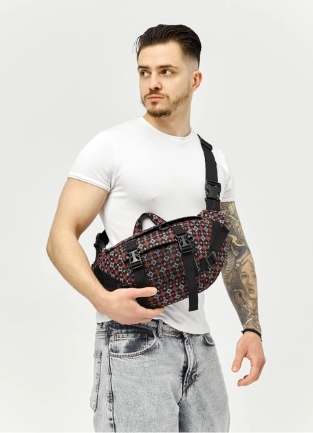 Велика чоловіча сумка бананка Sambag DynamicDart чорна тканева 38 × 21 × 7 см (80411148m) - Фото 1 Велика чоловіча сумка бананка Sambag DynamicDart чорна тканева 38 × 21 × 7 см (80411148m) - зображення 1
