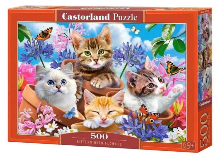 Пазл Castorland puzzle Кошенята у квітах, 500 ел. ( B-53513) - Фото 1 Пазл Castorland puzzle Кошенята у квітах, 500 ел. ( B-53513) - зображення 1