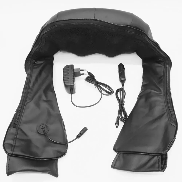Массажер роликовый Massager of neck kneading Shiatsu для шеи, спины и всего тела с подогревом черный - изображение 3