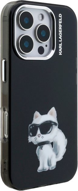Панель Karl Lagerfeld IML Aquarelle Choupette & Logo для iPhone 16 Pro Max Black (3666339464417) - зображення 4