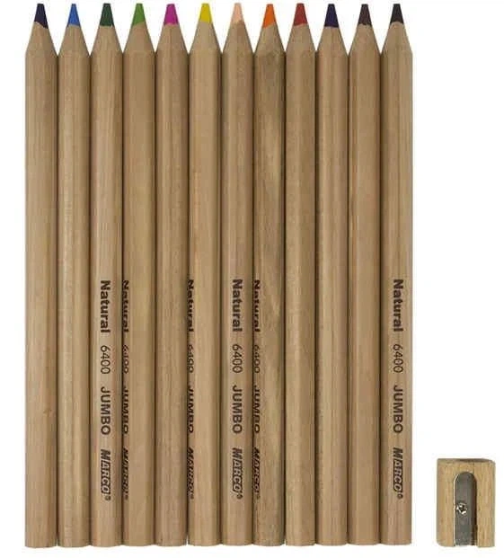 Олівці кольорові Marco Natural Cedarlite 12 кольорів Jumbo з чинкою (6400-12CB) - изображение 2