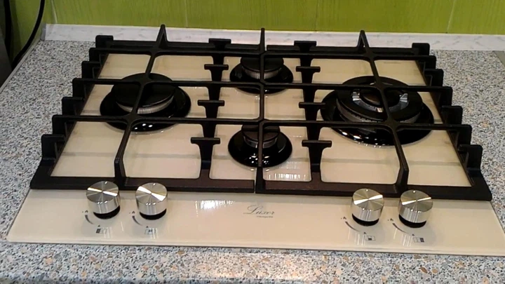 Варочная поверхность газовая Luxor RG 650 - 01 Rustik Beige Champagne SS + круглая подставка WOK в подарок бежевый, шампань, слоновая кость - изображение 13