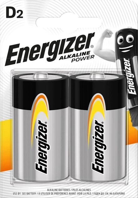 Батарейка Energizer D / LR20 Alkaline 1.5v (2 шт) - Фото 1 Батарейка Energizer D / LR20 Alkaline 1.5v (2 шт) - зображення 1