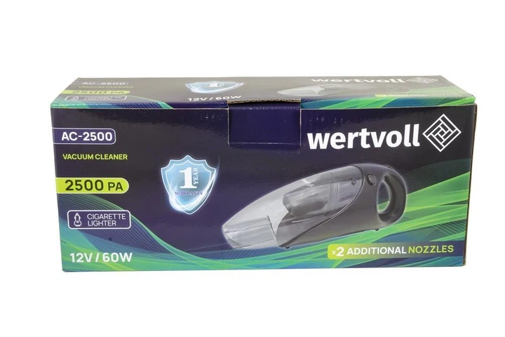 Пилосос автомобільний Wertvoll 2500 PA 12 V 5 A 60 Вт пилозбірник 0,3 л сухе та вологе прибирання AC-2500 - изображение 8