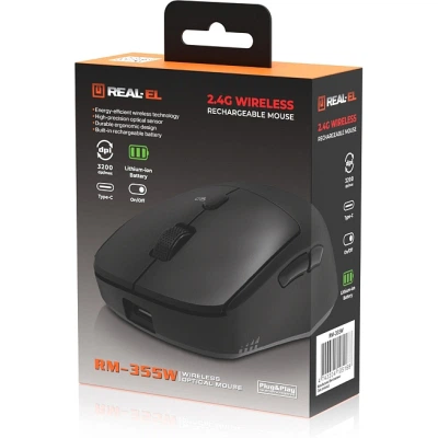 Мышка REAL-EL RM-355W Wireless Black (EL123200054) - изображение 9