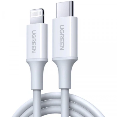 Дата кабель USB-C to Lightning 1.0m 3A US171 white Ugreen (10493) - Фото 1 Дата кабель USB-C to Lightning 1.0m 3A US171 white Ugreen (10493) - зображення 1