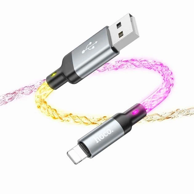Кабель Lightning 2.4A Hoco U112 для iPhone та iPad зарядка та синхронізація 1 метр білий - зображення 6