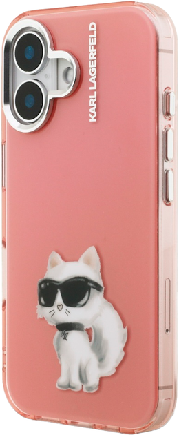 Etui Karl Lagerfeld IML Aquarelle Choupette & Logo iPhone 16 Pink (3666339464561) - obraz 2