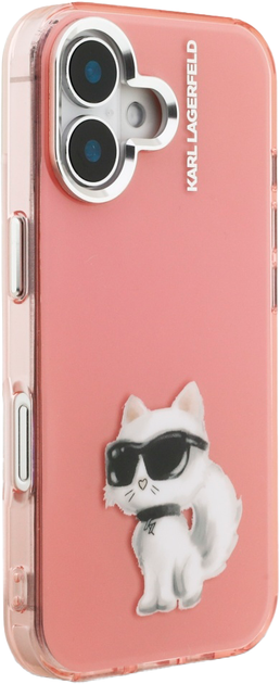 Etui Karl Lagerfeld IML Aquarelle Choupette & Logo iPhone 16 Pink (3666339464561) - obraz 4