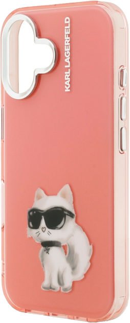 Etui Karl Lagerfeld IML Aquarelle Choupette & Logo iPhone 16 Pink (3666339464561) - obraz 6