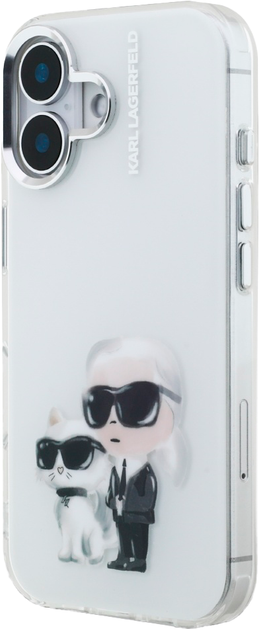 Etui Karl Lagerfeld IML Aquarelle Karl & Choupette & Logo do iPhone 16 White (3666339464929) - obraz 2