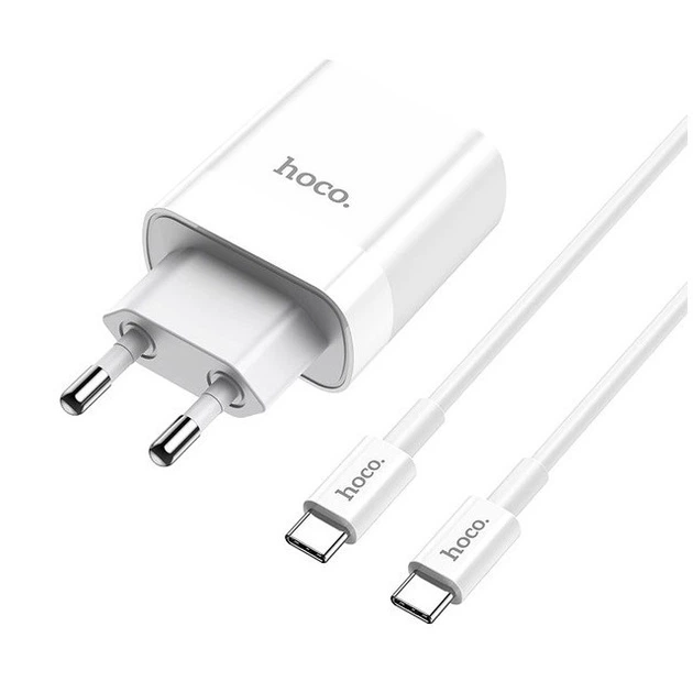Зарядное устройство Hoco C80A PD20W QC3.0 Type-C белое противоударное для смартфонов - Фото 4 Зарядное устройство Hoco C80A PD20W QC3.0 Type-C белое противоударное для смартфонов - изображение 4