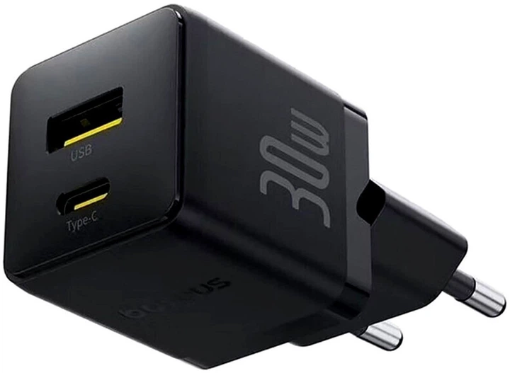 Заряджання Baseus Palm 30W Quick Charge 3.0 USB Type-A USB Type-C чорна - Фото 1 Заряджання Baseus Palm 30W Quick Charge 3.0 USB Type-A USB Type-C чорна - зображення 1