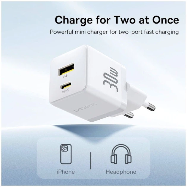 Заряджання Baseus Palm 30W Quick Charge 3.0 USB Type-A USB Type-C чорна - Фото 10 Заряджання Baseus Palm 30W Quick Charge 3.0 USB Type-A USB Type-C чорна - зображення 10