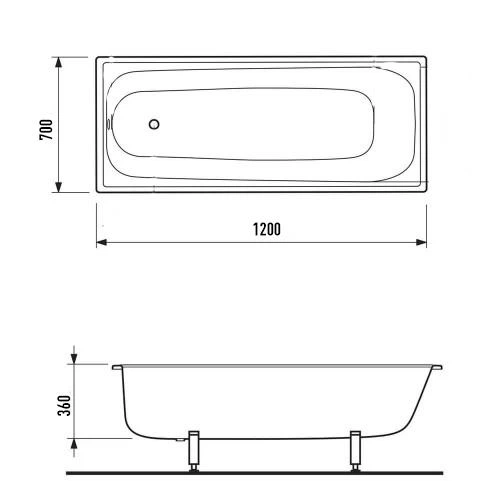 Ванна сталева PRO STEEL 120*70*39 - изображение 3