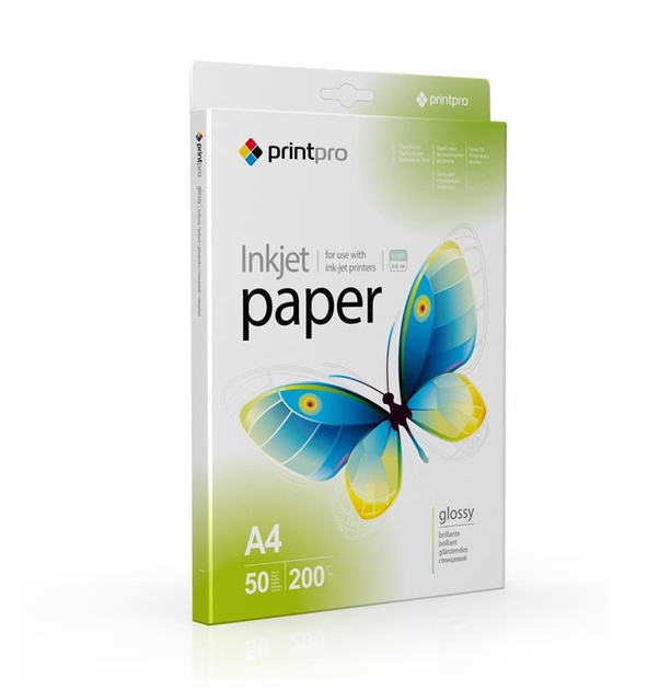 Фотобумага глянцевая PrintPro A4 200г/м2 50 листов (PGE200050A4) - Фото 1 Фотобумага глянцевая PrintPro A4 200г/м2 50 листов (PGE200050A4) - изображение 1