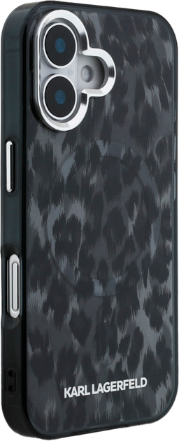Панель Karl Lagerfeld IML Leopard Pattern MagSafe для iPhone 16 Black (3666339465469) - зображення 4