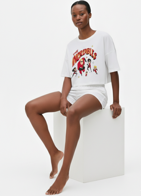 Женская пижама Primark Disney Pixar L Хлопковый для дома и сна Белый (9015) - Фото 2 Женская пижама Primark Disney Pixar L Хлопковый для дома и сна Белый (9015) - изображение 2