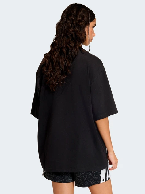 Футболка хлопковая длинная женская Adidas Originals Aop Ss T-Shirt KD2822 L Black (4068805096334) - изображение 2