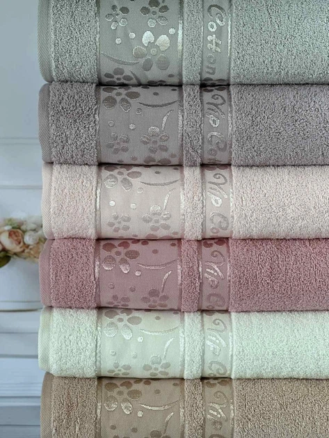 Набор махровых полотенец Cestepe MicroCotton Premium Orkide 50х90 см лицевые 6 шт. - Фото 2 Набор махровых полотенец Cestepe MicroCotton Premium Orkide 50х90 см лицевые 6 шт. - изображение 2