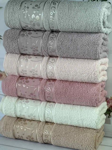 Набор махровых полотенец Cestepe MicroCotton Premium Orkide 50х90 см лицевые 6 шт. - Фото 3 Набор махровых полотенец Cestepe MicroCotton Premium Orkide 50х90 см лицевые 6 шт. - изображение 3