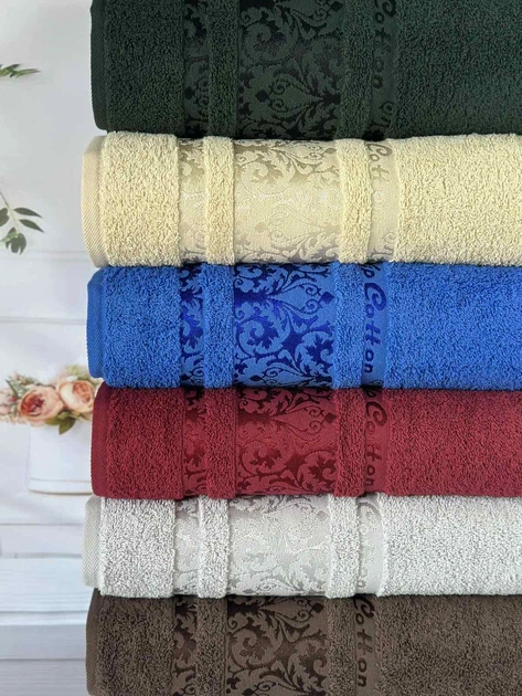 Набор махровых полотенец Cestepe MicroCotton Premium Hayal 70х140 см банные 6 шт. - Фото 2 Набор махровых полотенец Cestepe MicroCotton Premium Hayal 70х140 см банные 6 шт. - изображение 2
