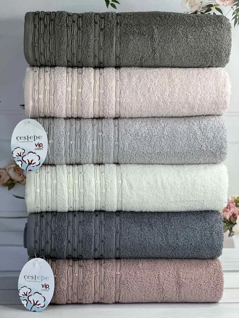 Набор махровых полотенец Cestepe MicroCotton Premium Lupen 50х90 см лицевые 6 шт. - Фото 1 Набор махровых полотенец Cestepe MicroCotton Premium Lupen 50х90 см лицевые 6 шт. - изображение 1