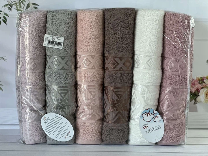 Набор махровых полотенец Cestepe MicroCotton Premium Falfa 70х140 см банные 6 шт. - Фото 6 Набор махровых полотенец Cestepe MicroCotton Premium Falfa 70х140 см банные 6 шт. - изображение 6