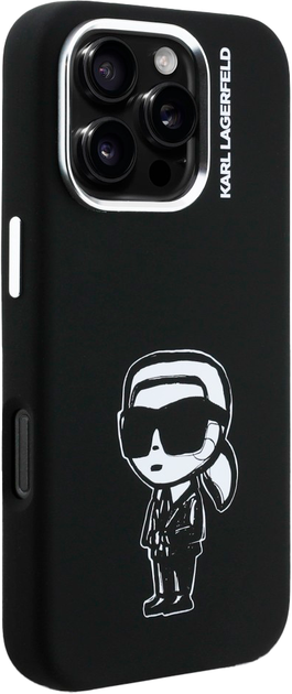 Панель Karl Lagerfeld Silicone Karl Sketch MagSafe для iPhone 16 Pro Black (3666339462604) - зображення 4