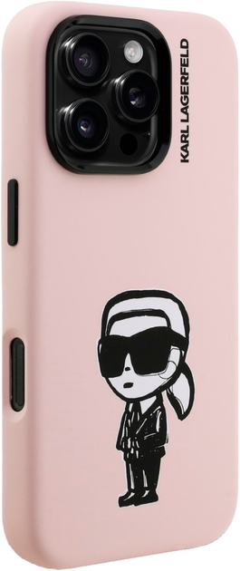 Панель Karl Lagerfeld Silicone Karl Sketch MagSafe для iPhone 16 Pro Pink (3666339462963) - зображення 4