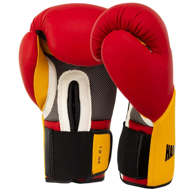 Перчатки для бокса боксерские перчатки Hard Touch Fighter 5242 12 унций Red-Yellow - изображение 2