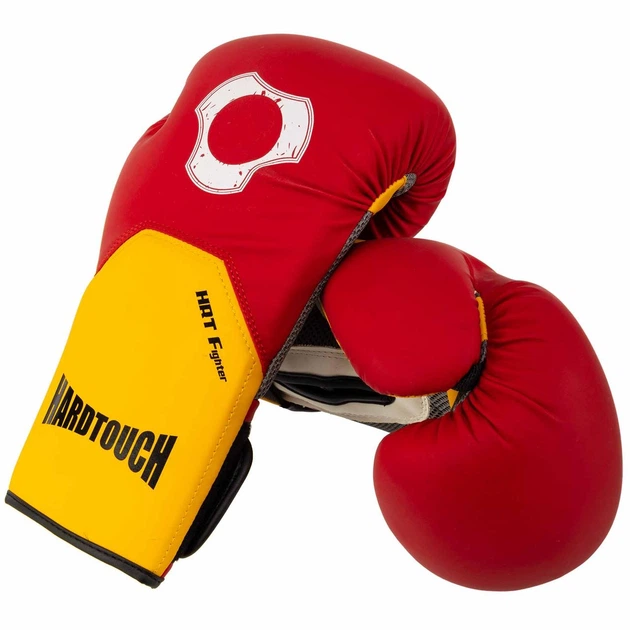 Перчатки для бокса боксерские перчатки Hard Touch Fighter 5242 12 унций Red-Yellow - изображение 3