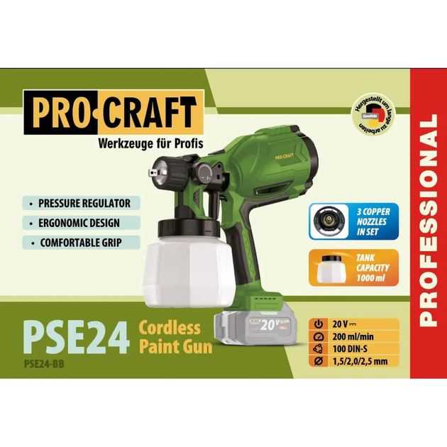 Акумуляторний фарбопульт Procraft PSE24 - Фото 2 Акумуляторний фарбопульт Procraft PSE24 - зображення 2