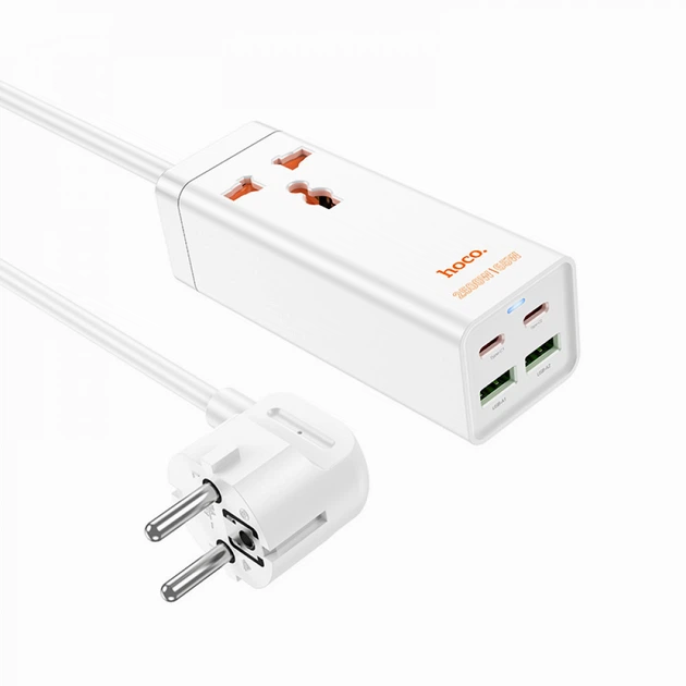 Сетевой фильтр Hoco AC10A мощный зарядное устройство с USB Type-C для дома и офиса 2500 Вт 1.5 м - Фото 5 Сетевой фильтр Hoco AC10A мощный зарядное устройство с USB Type-C для дома и офиса 2500 Вт 1.5 м - изображение 5