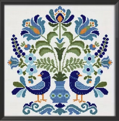 Набор для вышивания по нанесённой на канву схеме "Blue Bird". AIDA 11CT printed , 36*36 см - Фото 1 Набор для вышивания по нанесённой на канву схеме "Blue Bird". AIDA 11CT printed , 36*36 см - изображение 1