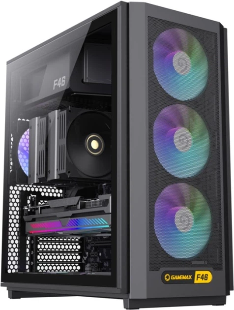 Корпус GameMax F46 BK с 4 ARGB вентиляторами - Фото 2 Корпус GameMax F46 BK с 4 ARGB вентиляторами - изображение 2