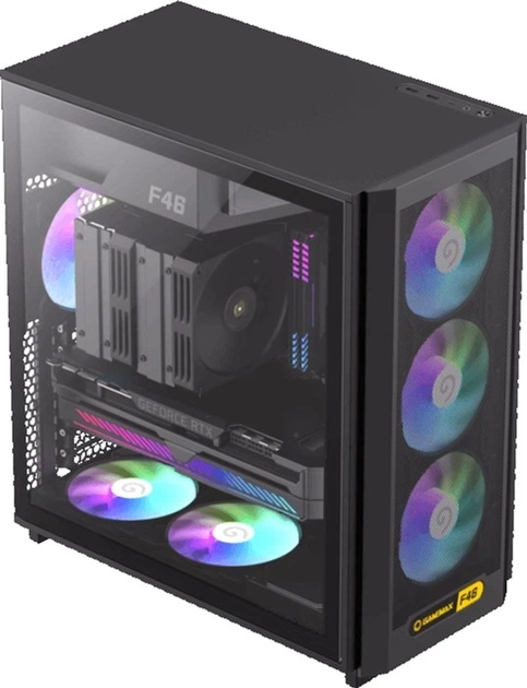 Корпус GameMax F46 BK с 4 ARGB вентиляторами - Фото 3 Корпус GameMax F46 BK с 4 ARGB вентиляторами - изображение 3