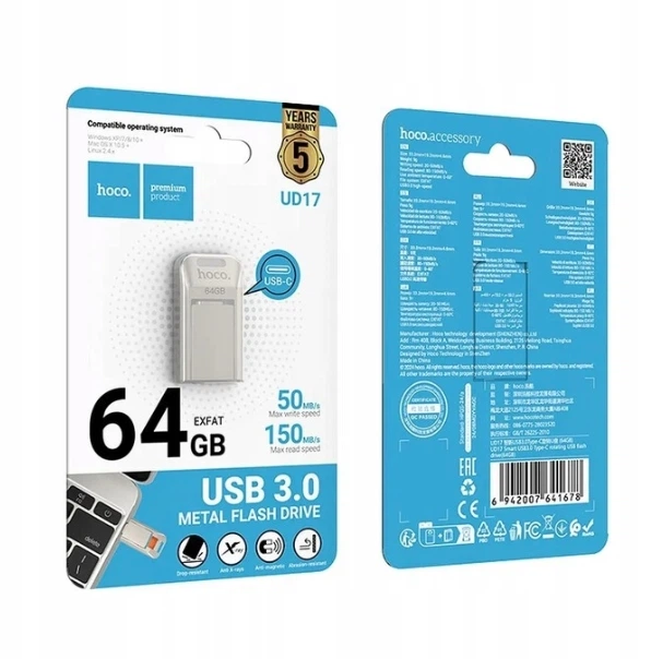 Флеш-накопитель Hoco UD17 Smart USB3.0 Type-C rotating USB flash drive(64GB) - изображение 2