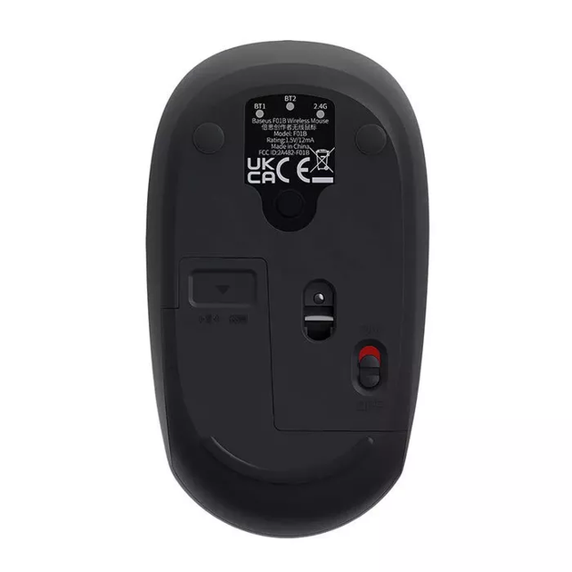 Беспроводная USB мышь Baseus F01B Tri-mode 2.4G BT 5.0 1600 DPI Froster Gray (B01055503833-00) - Фото 4 Беспроводная USB мышь Baseus F01B Tri-mode 2.4G BT 5.0 1600 DPI Froster Gray (B01055503833-00) - изображение 4