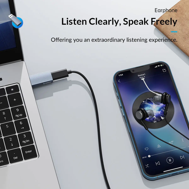 Адаптер перехідник Orico USB A to Type-C 10 Гбіт/с Gray (ORICO-AH-AC10-GY-BP) - зображення 8