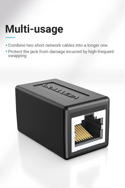 Удлинитель сетевого кабеля Vention Cat.6 FTP 1000 Мбит/с 250 МГц переходник RJ45 Ethernet Black (IPVB0) - изображение 3