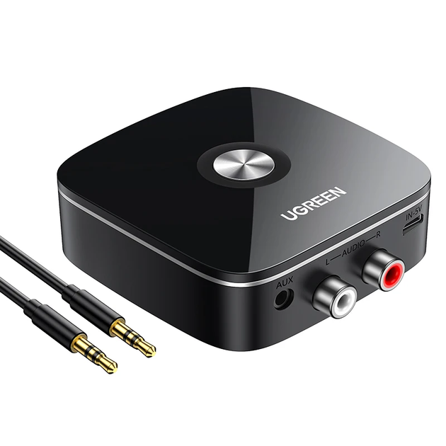 Bluetooth-адаптер UGREEN Bluetooth 5.3 AUX приемник для стереосистемы ресивера 2RCA 3.5 mm (CM123) - изображение 5