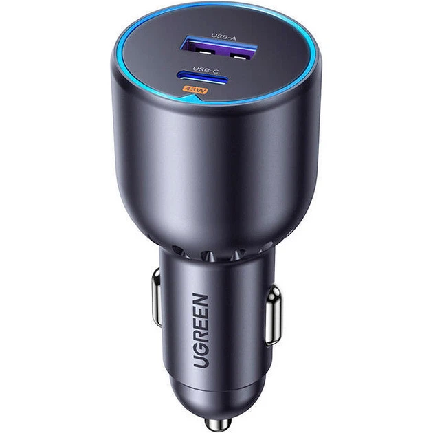 Автомобильное зарядное устройство Ugreen 63W USB-C USB-A PD3.0 QC3.0 Car Charger Gray (EC701) - изображение 4