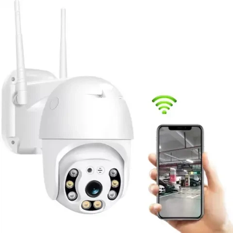 Уличная поворотная IP-камера A8 Wi-Fi ICSSE / 4mp 360 (A8) monitor ICSSE День/ночь система видеонаблюдения с микрофоном - изображение 2