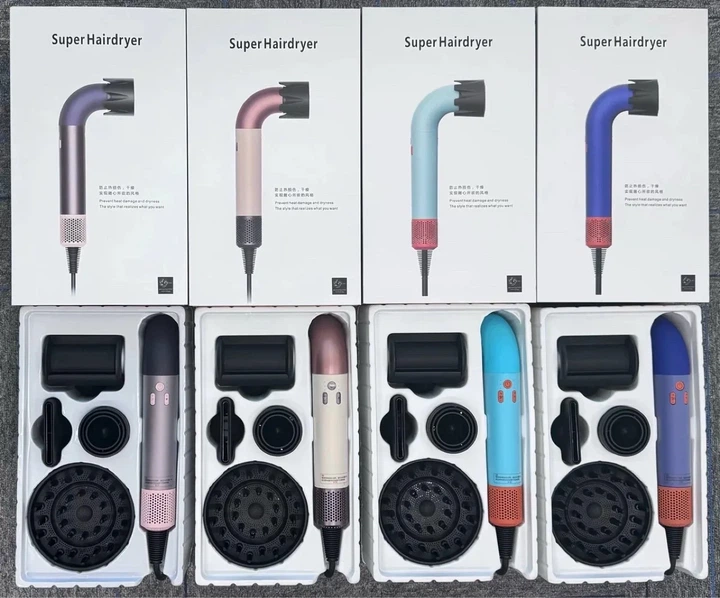 Фен-стайлер для волос Super Hairdryer HD18, 1600 Вт с 4 насадками, фиолетовый - изображение 10