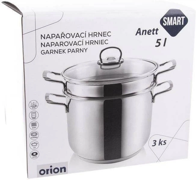 Garnek do gotowania na parze Orion Anett stalowy 5 l (8680465059946) - obraz 3