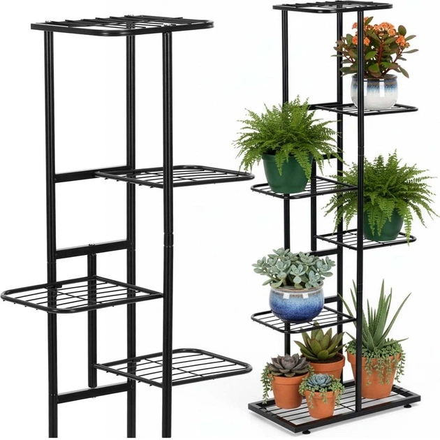 Підставка для квітів Springos металева з 6 полицями 106 см Чорна GA0214 (5908455306089) - зображення 5