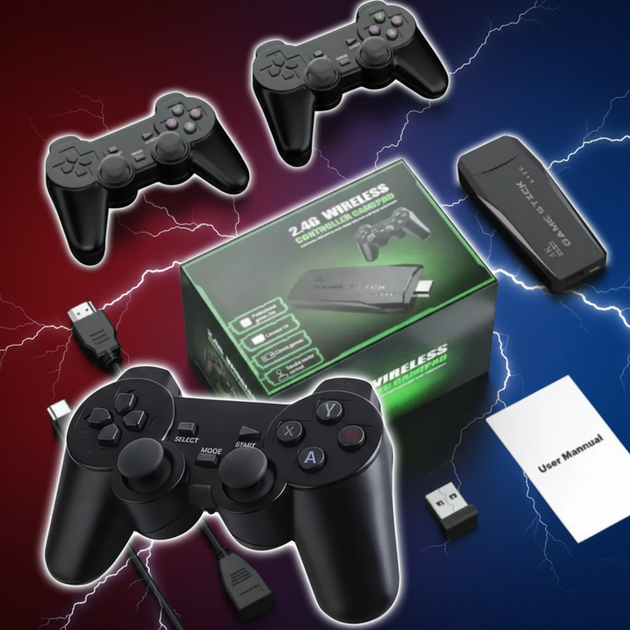 Ретро ігрова консоль M8 Mini Game Stick 4K з емуляторами PS1/GBA + 2 бездротові геймпади (64 Гб) - зображення 2