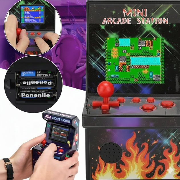 Портативна ігрова приставка A2 — міні ігровий автомат Retro Arcade 8-bit, дитяча ретро консоль 2.5" - Фото 7 Портативна ігрова приставка A2 — міні ігровий автомат Retro Arcade 8-bit, дитяча ретро консоль 2.5" - зображення 7